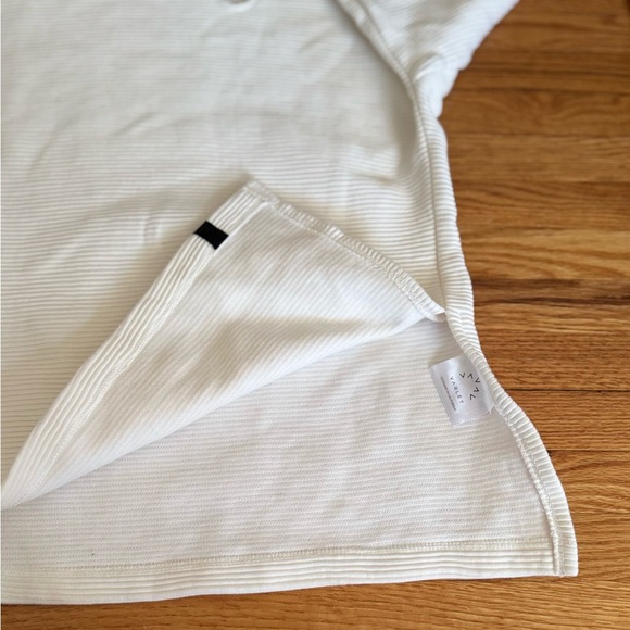 Varley Jenny Sweat Boxy Crop mock neck sweatshirt cutout ivory women S - Picture 11 of 11